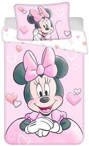 Jerry Fabrics Obliečky do postieľky 100x135 + 40x60 cm - Minnie "Powder pink"