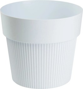 PLASTOVÝ KVETINÁČ SILVA LINE 20X17,5 CM BIELA
