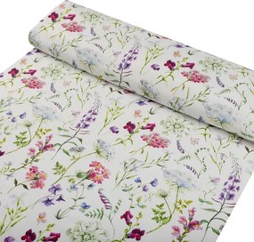 Biante Dekoračný štvorcový obrus PML-098 Lúčne kvietky na smotanovom 60x60 cm
