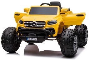 LEAN CARS ELEKTRICKÉ AUTÍČKO MERCEDES  DK-MT950 4x4  LAKOVANÉ - ŽLTÉ - MOTOR 4x45W - BATÉRIA - 2x12V7Ah- 2022