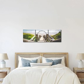 Obraz - Vstup na pláž (s hodinami) (90x30 cm)