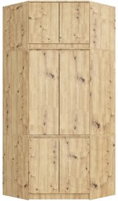 Rohová skriňa s nadstavcom S100 dub artisan