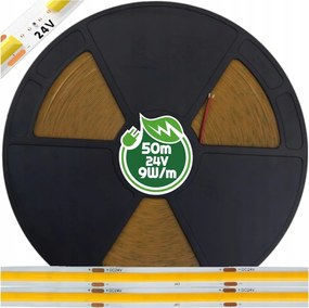 ECOLIGHT LED pásik 24V COB 9W/m 480LED 50m teplá biela WW