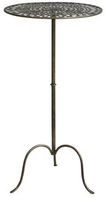 Mosadzný kovový odkladací stolík Arras s patinou- Ø 40*77 cm