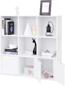 Knižnica, policový diel, s 9 priehradkami, biela