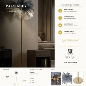 Stojacia lampa Palm 160 cm sivá/zlatá