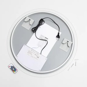 Brilagi-LED RGBW stmievateľné vyhrievané zrkadlo s podsvietením CLARA PRO 19W/230V priemer 60 cm IP44+diaľkový ovládač