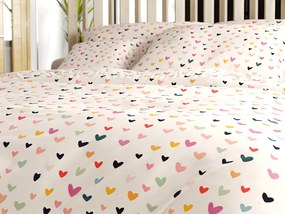 Bavlnené obliečky DOTHEARTS POLY krémové Rozmer obliečky: 70 x 90 cm | 140 x 220 cm