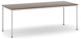 Stôl jedálenský, 2000 x 800 mm, sivá podnož, orech