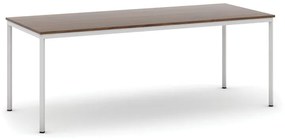 Stôl jedálenský, 2000 x 800 mm, sivá podnož, orech