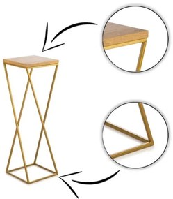 Stojan na kvety LOFT 70x24 cm zlatá/hnedá