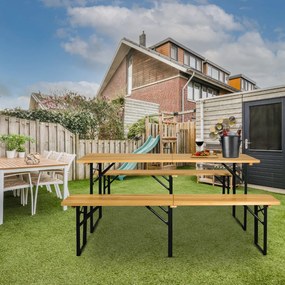 Pivný set MAXI sklápateľný, 220cm, prírodná hnedá Jurhan