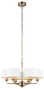 Endon 98936 - Luster na reťazi HIGHCLERE 6xE14/28W/230V biela/mosadz