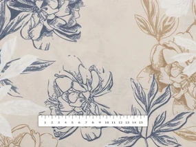 Biante Dekoračný záves PML-058 Kvetinová perokresba na svetlo béžovom 145x220 cm