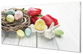 Nástenný panel  vajcia tulipány 100x50 cm