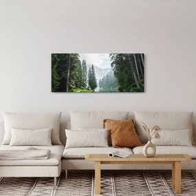 Obraz lesného jazera (120x50 cm)