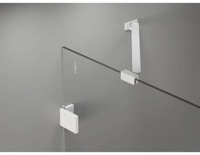 Mexen Lunar, 1-krídlový sprchový kút, ľavý, 85 x 80 cm, 8mm číre sklo, biely profil, 834-085-080-20-00-L