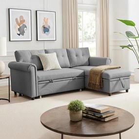 Rohová rozkladacia sedacia súprava Catini NESTA sivá