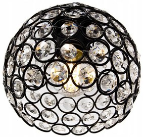 Stropné svietidlo Crystal, 3x čierne krištáľové tienidlo, o