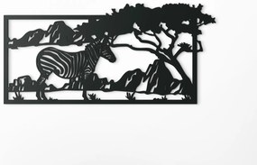 drevko Drevený obraz Zebra v savane Rozmer obrazu: 21 x 44,5 cm, Farba dekorácie: Čierna