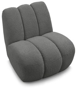 Tmavosivé kreslo z textílie buklé Janissaire – Bobochic Paris