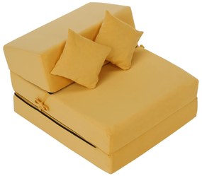 Skladacie kreslo/matrac PELOS, žltá