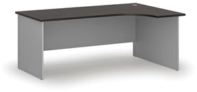 Kancelársky rohový pracovný stôl PRIMO GRAY, 1800 x 1200 mm, pravý, sivá/wenge