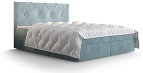 Manželská posteľ Boxspring 140 cm Athena Comfort (sivomodrá) (s matracom a úložným priestorom). Vlastná spoľahlivá doprava až k Vám domov. 1055749