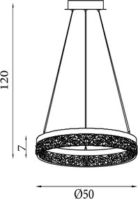 Searchlight 98700-50LT - LED stmievateľný luster na lankách MADELEJNE LED/25W/230V