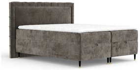 Tmavosivá boxspring posteľ s úložným priestorom 200x200 cm Voyage – Maison de Rêve