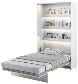 Vertikálna sklápacia posteľ s LED lampičkou 120x200 CELENA - biela