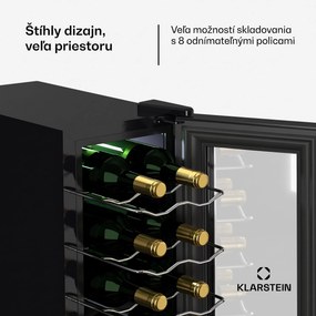 Klarstein Shiraz 18 Slim Uno, chladnička na víno, 18 fliaš, 5 - 18 °C, dotykové ovládanie