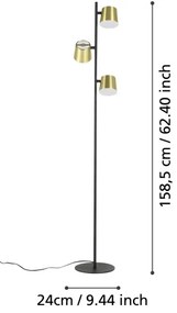 Eglo 39987 - LED Stojacia lampa ALTAMIRA 3xGU10/4,6W/230V 3000K zlatá