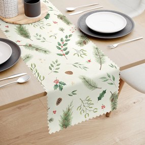 Goldea vianočný behúň na stôl teflónový - zimné vetvičky 20x120 cm