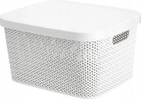 Multifunkčný kôš s vekom, úložný box s vekom 7l ALTOM - biely