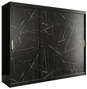 Skriňa Marmur T 250 čierna/mramor čierna