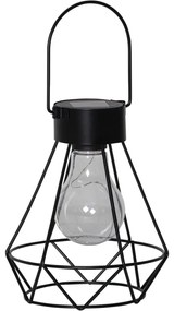 Čierny LED lampáš Star Trading Eddy, výška 15,5 cm