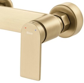 Rea Storm, vaňová batéria s ručnou bodovou sprchovou sadou, zlatá matná, REA-B7963
