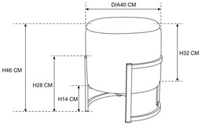 Úložná taburetka PORTO grafitová