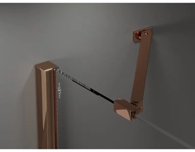 Mexen Velar Duo, posuvné sprchové dvere do otvoru 140 cm, 8mm šedé sklo, ružové zlato, 871-140-000-42-60