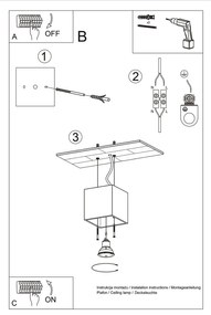 Stropné svietidlo QUAD 1 antracit