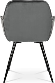 Jedálenská stolička zamatová, sivá DCH-421 GREY4