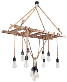 Luster na lanku EREBOS 12xE27/40W/230V hnedý