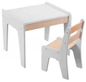 lovel.sk SET detský stolík + 1 stolička - biela/drevo