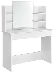 Biely toaletný stolík s velkým zrkadlom