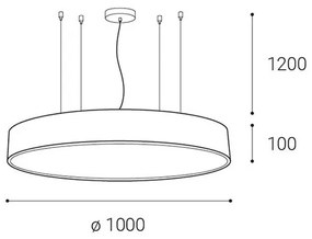 LED2 - LED Stmievateľný luster na lanku MONO LED/153W/230V 3000K/4000K biela