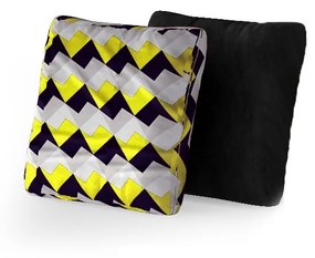 SADA 2KS DEKORAČNÝCH VANKÚŠOV CROCUS ŽLTÁ + ČIERNÁ LÁTKA