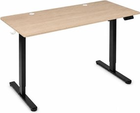 Elektrický písací stôl 120x60 cm, zdvíhateľný, výškovo nastaviteľná 72-118 cm, svetlý dub,