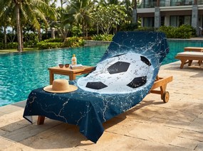 Rýchloschnúca XXL plážová osuška GOALIX modro-biela 150 x 210 cm, 100% mikrovlákno