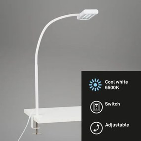 Brilo - LED Flexibilná stolná lampa s klipom TRASNA LED/7,5W/230V biela